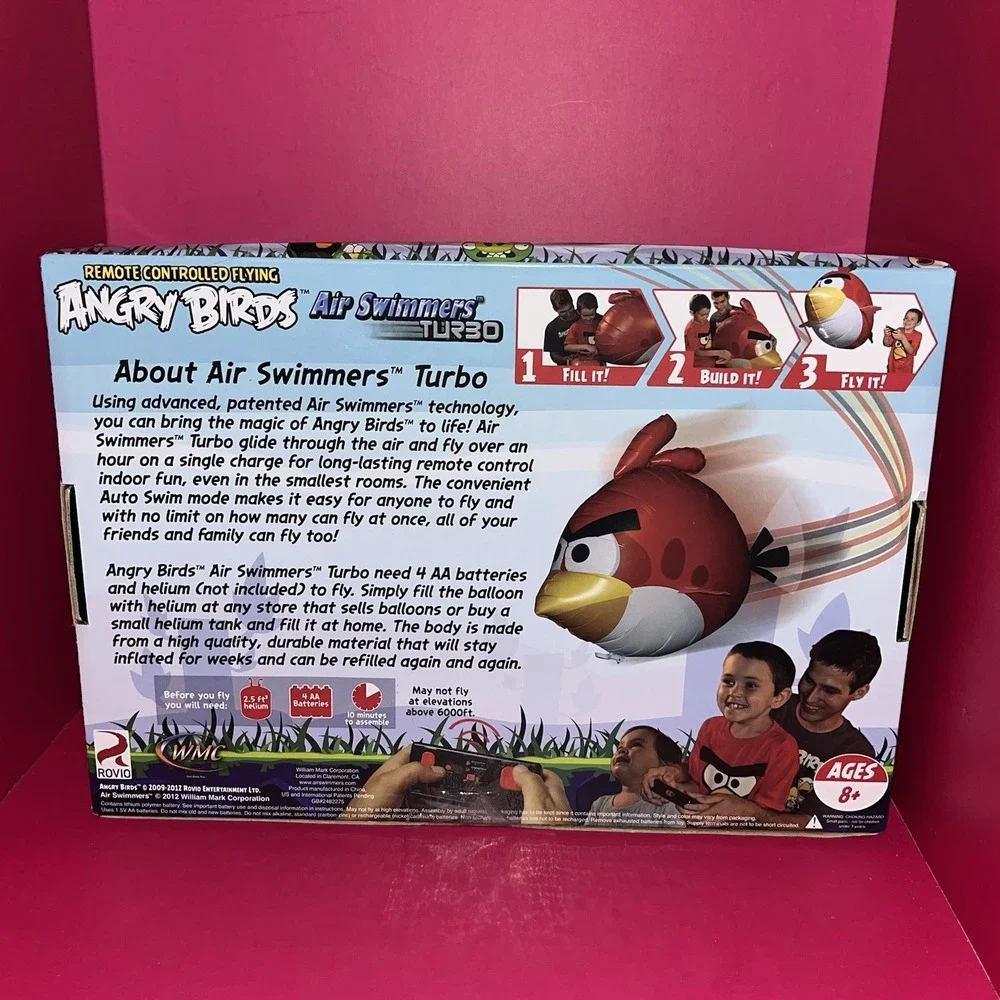 Angry Birds Air Swimmers Turbo Remote Control Flying Balloon RC Rovio 3‎ Ft Long